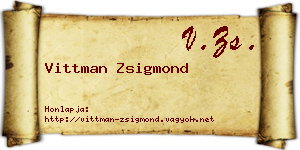 Vittman Zsigmond névjegykártya